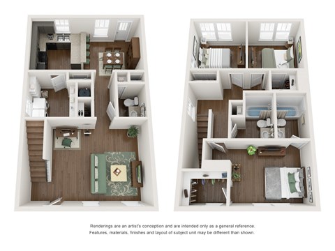 Floor plan for 3 beds, 3 baths, 1600 sqft